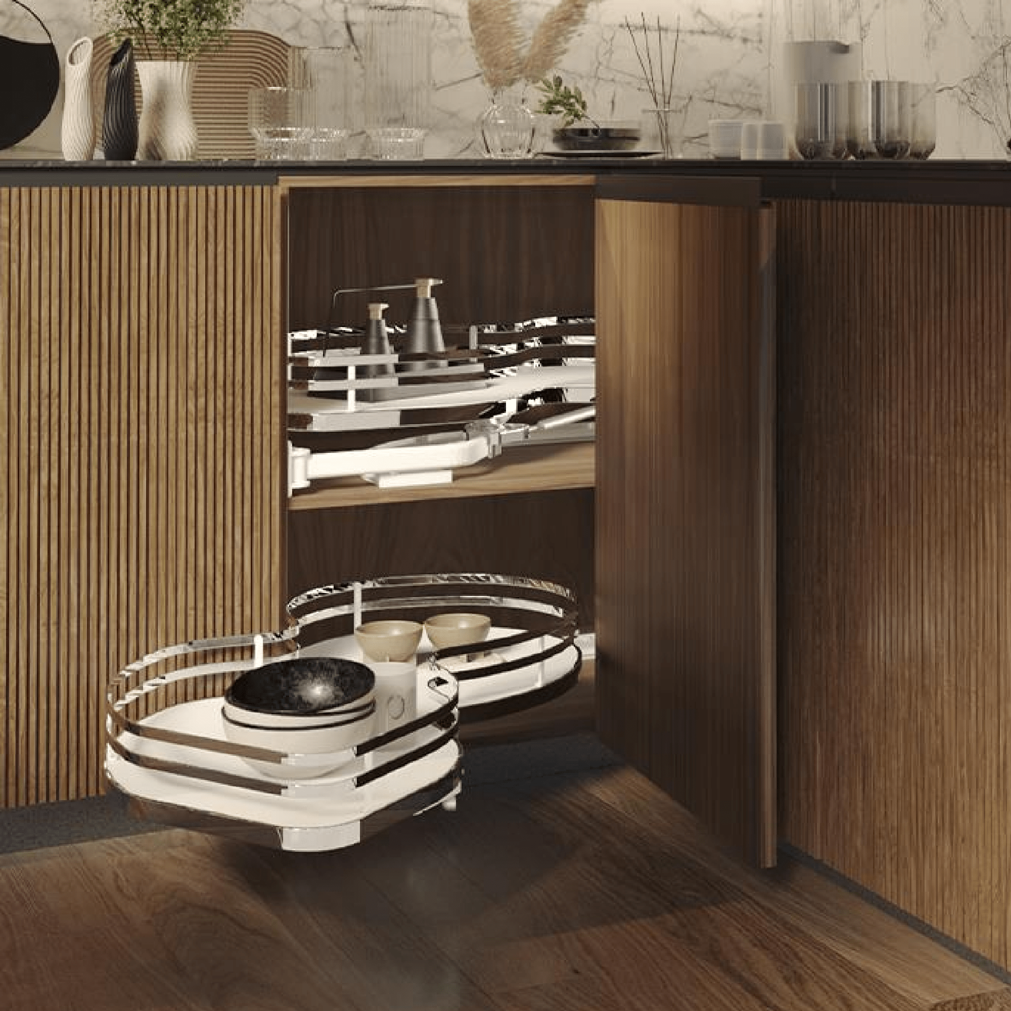 W&B - SIGE™ Left Hand Kidney Shelves - Kitchen Shelf - from our - Wilson & Bradley - supplier–available at Bathroom City Perth