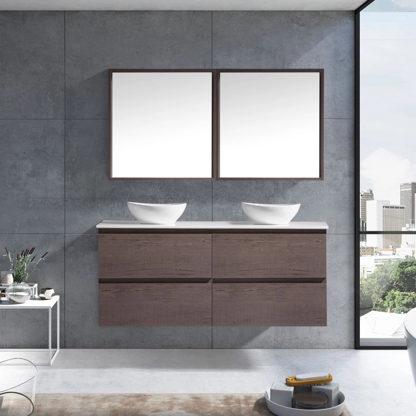 MELA - CLARK 1800 Dracula Oak Wall Hung Vanity with Drawers