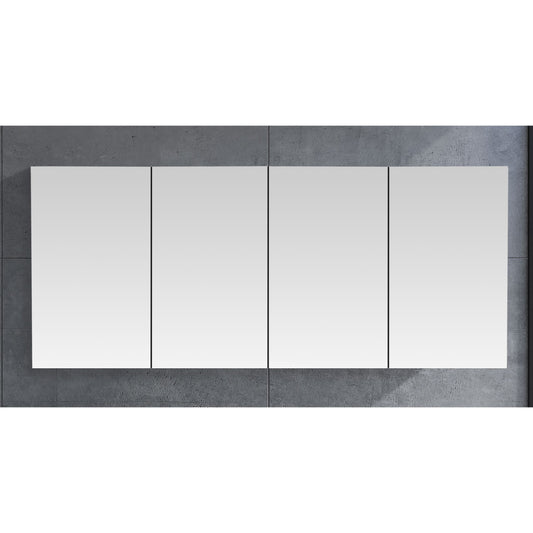 MELA - PORTER 1800 Gloss White Mirror Cabinet with Doors