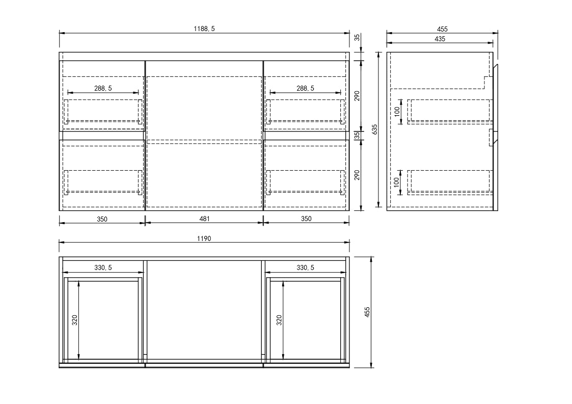 MELA - PADDY 1200 Gloss White Wall Hung Vanity with Door & Drawers