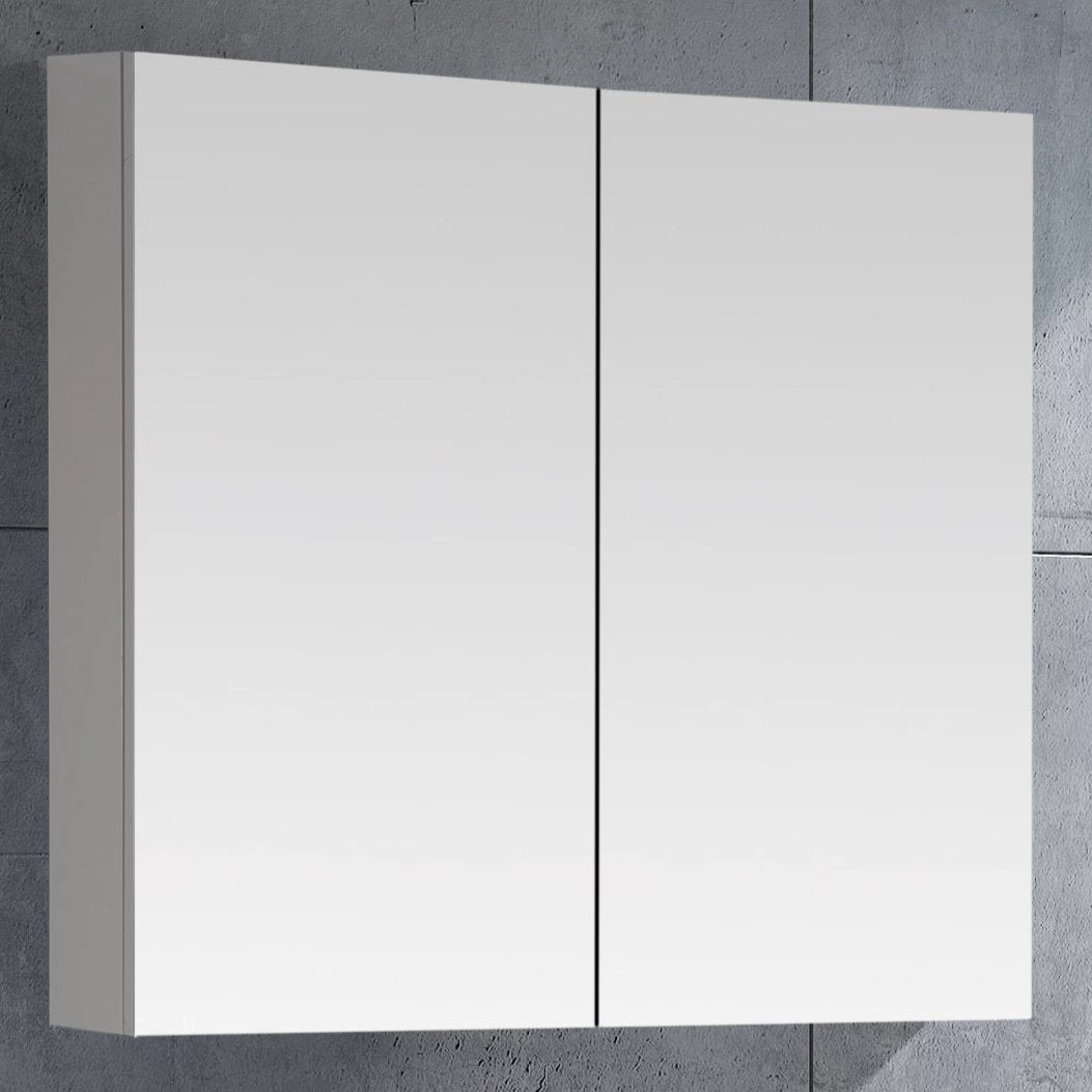 MELA - PORTER 900 Gloss White Mirror Cabinet with Doors
