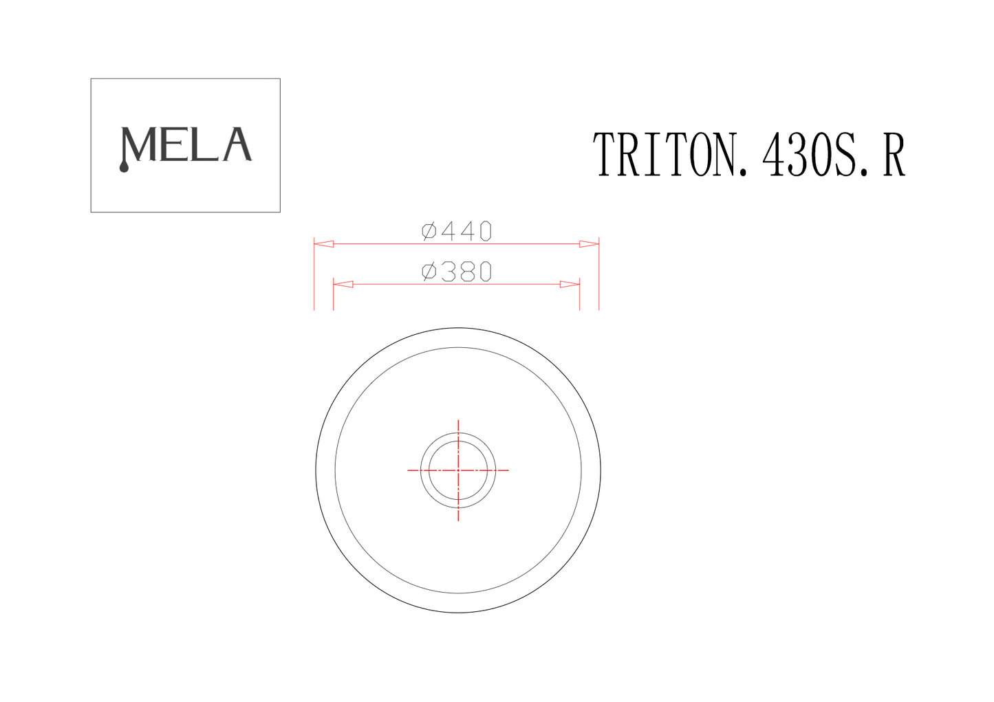 MELA - TRITON 430 Round Polish Kitchen/Laundry Sink - Single