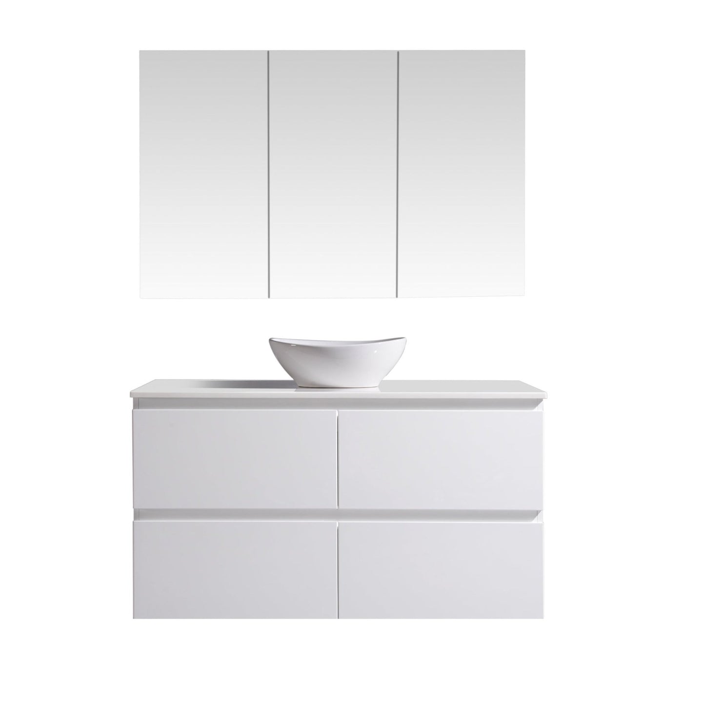 MELA - CLARK 1200 Gloss White Wall Hung Vanity with 4 Drawers