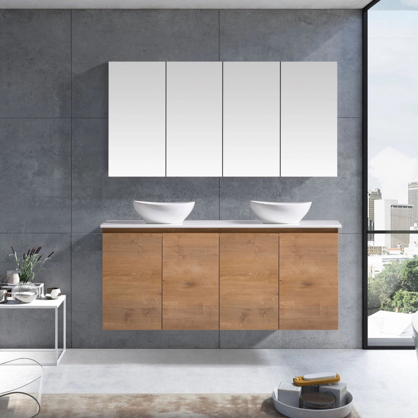 MELA - CLARK 1500 Snafell Wall Hung Vanity with 4 Doors