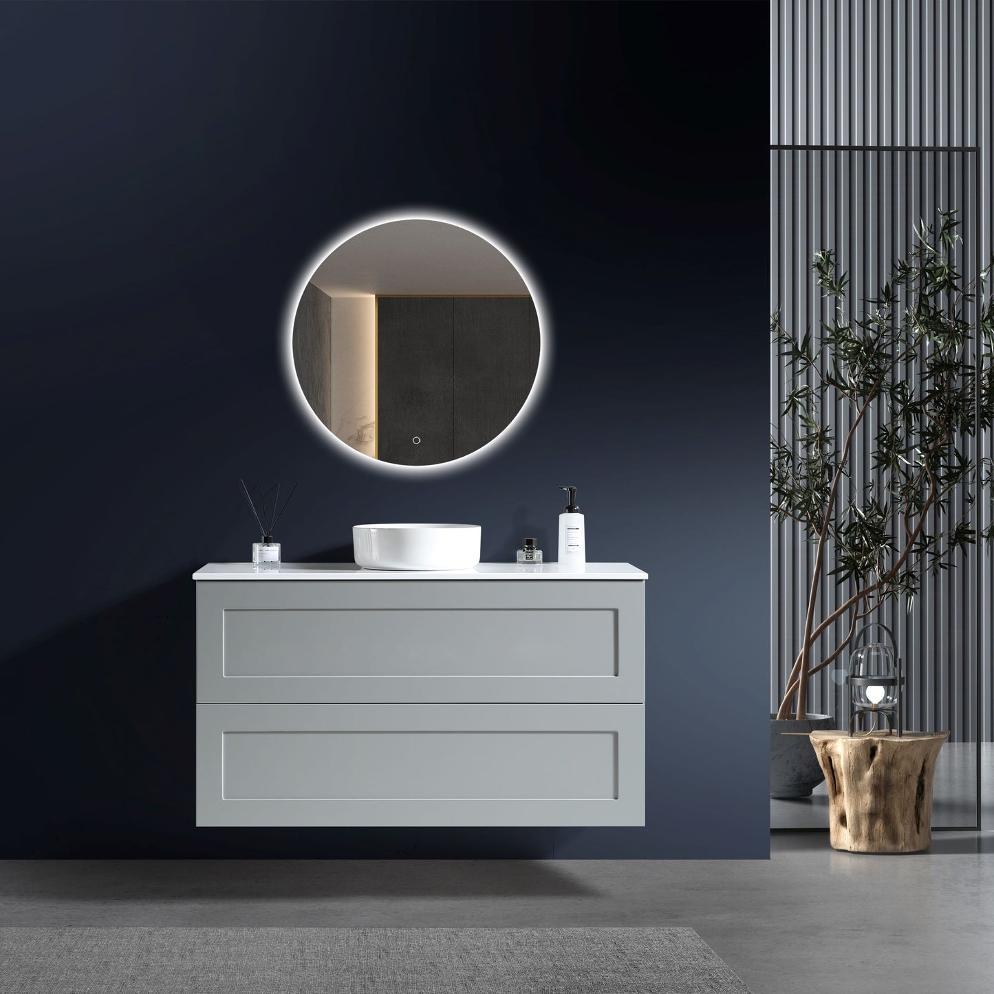 MELA - SHAKER 1200 Matt Grey Wall Hung Vanity with Drawers