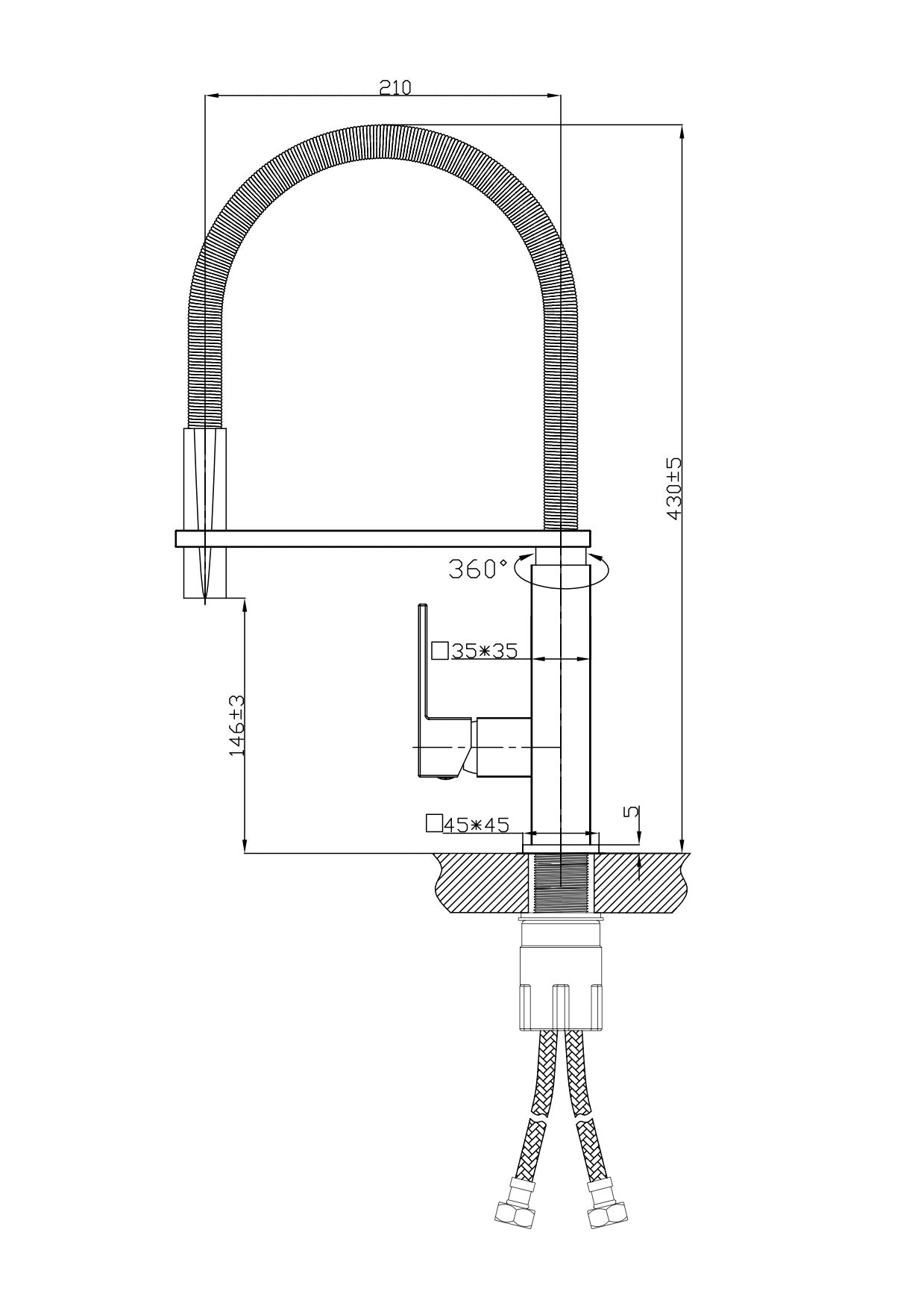 MELA - CASSA Pull Out Sink Mixer Chrome with Black HoseTapware – available at Bathroom City Perth