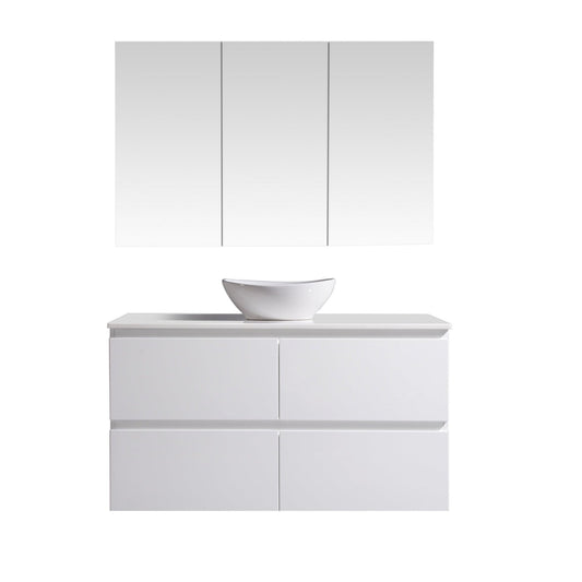 MELA - CLARK 1200 Gloss White Wall Hung Vanity with 4 DrawersVanities – available at Bathroom City Perth