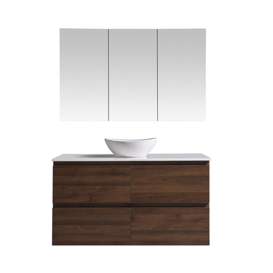 MELA - CLARK 1200 Walnut Wall Hung Vanity with 4 DrawersVanities – available at Bathroom City Perth