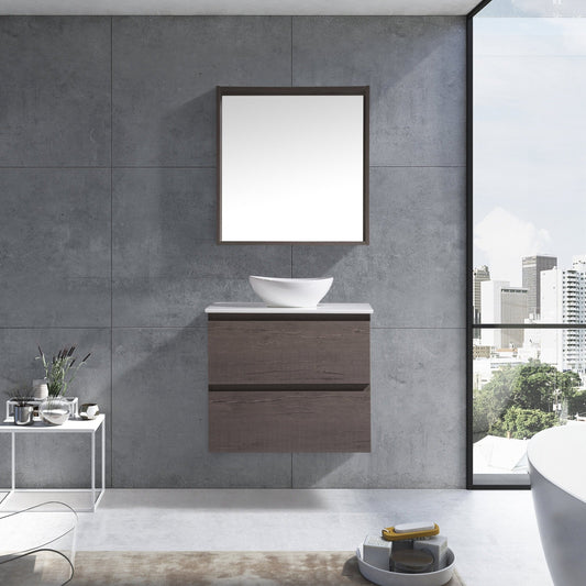 MELA - CLARK 600 Dracula Oak Wall Hung Vanity with 2 DrawersVanitiesMELABathroom City from Mela – available at Bathroom City Perth