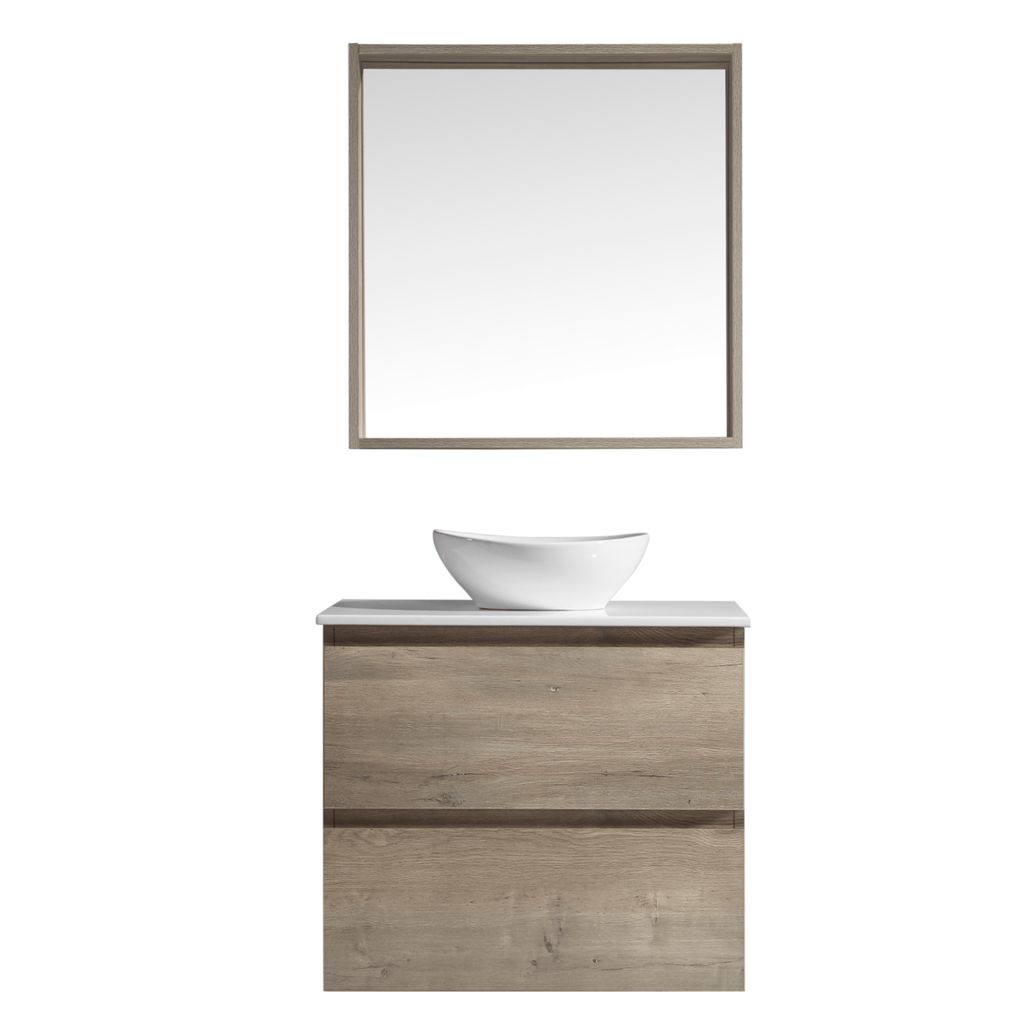 MELA - CLARK 600 Sorrento Oak Wall Hung Vanity with 2 DrawersVanities – available at Bathroom City Perth