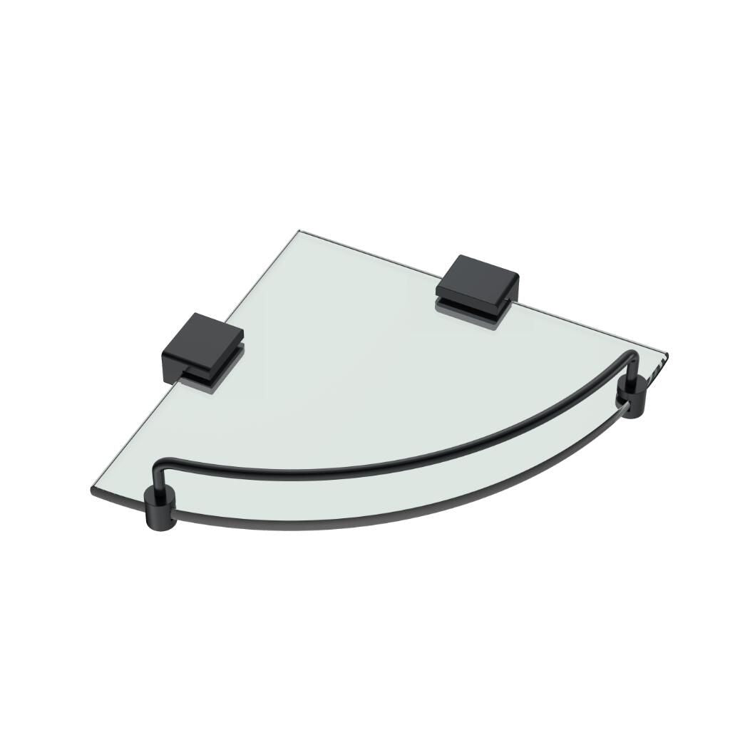 MELA - Corner Glass Shelf BlackAccessories – available at Bathroom City Perth