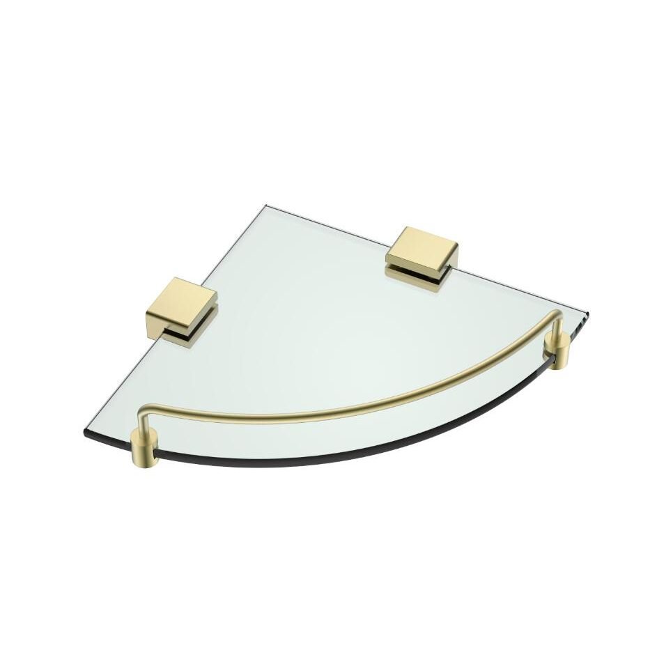 MELA - Corner Glass Shelf Brushed BrassAccessoriesMELABathroom City from Mela – available at Bathroom City Perth