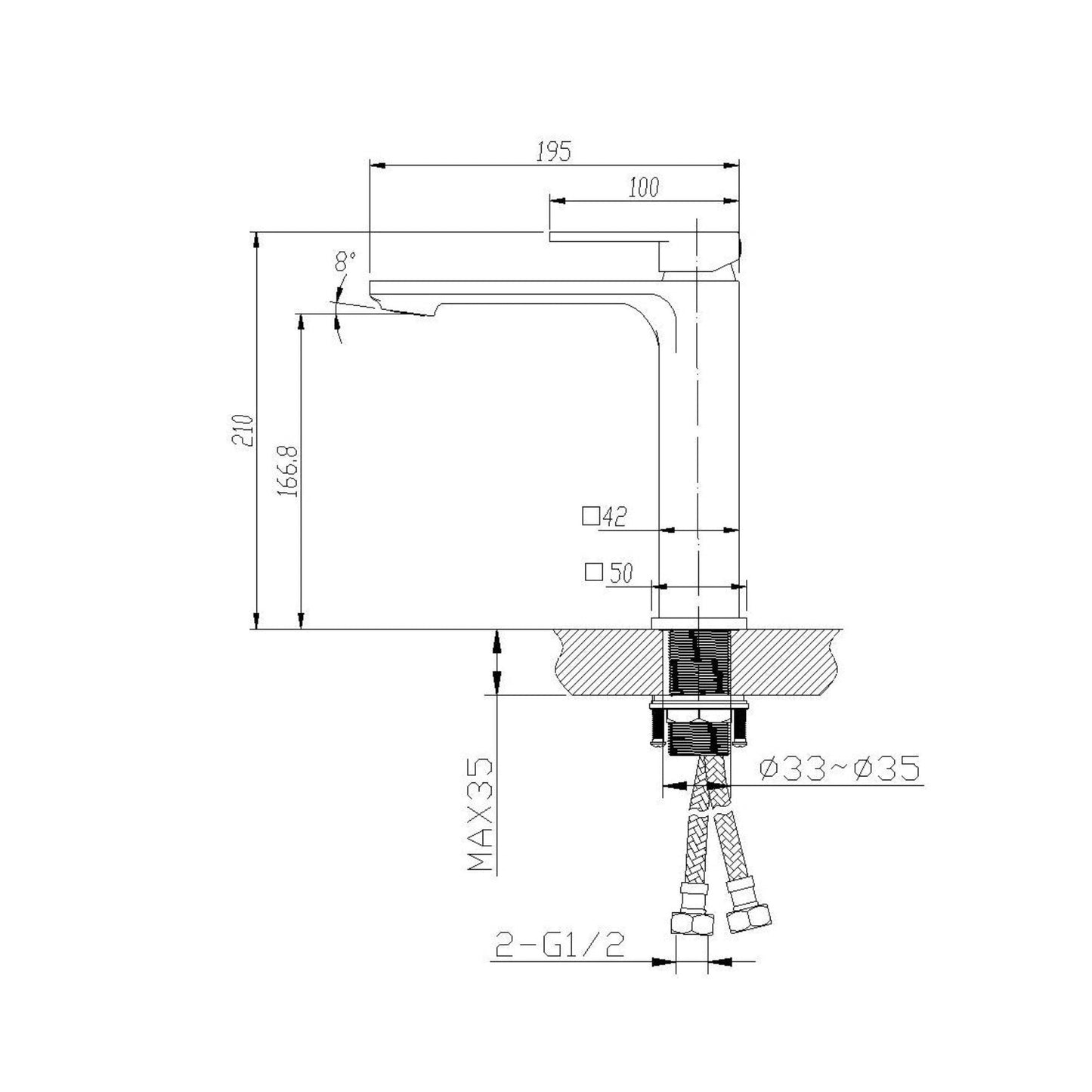 MELA - FLOVA Medium Basin Mixer Brushed NickelTapware – available at Bathroom City Perth