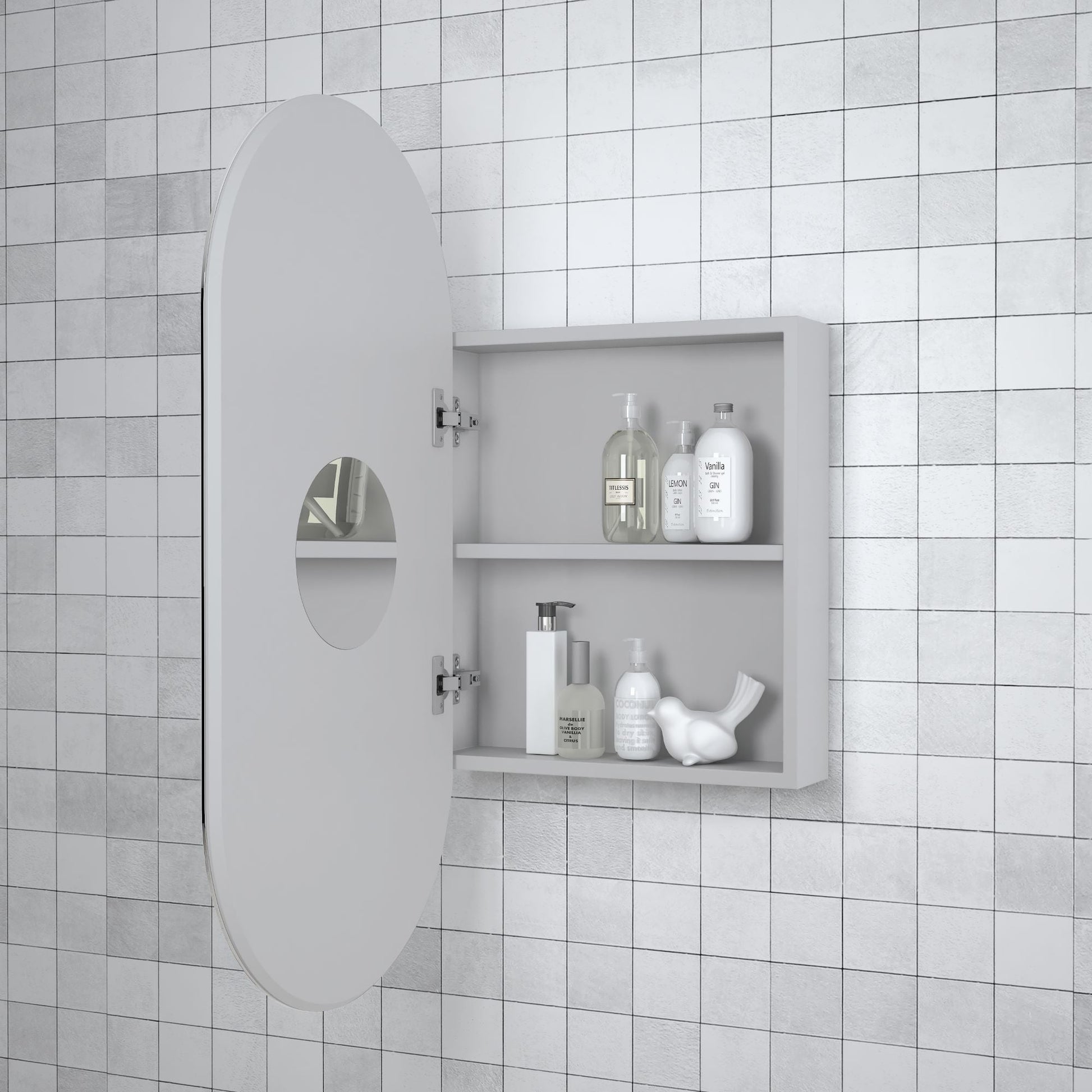 MELA - MIA 450 Oval Mirror CabinetMirror – available at Bathroom City Perth