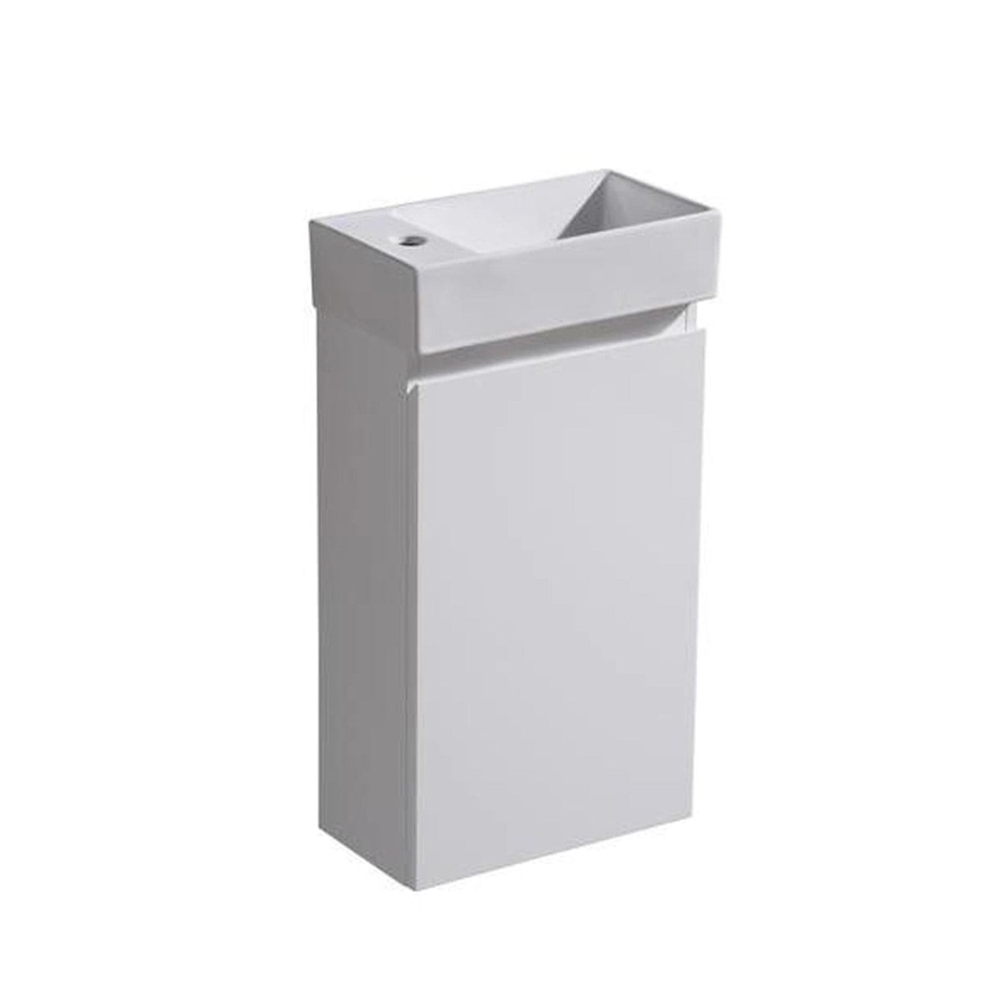 MELA - MOSES 400 Gloss White Wall Hung Powder Room Vanity with DoorVanities – available at Bathroom City Perth