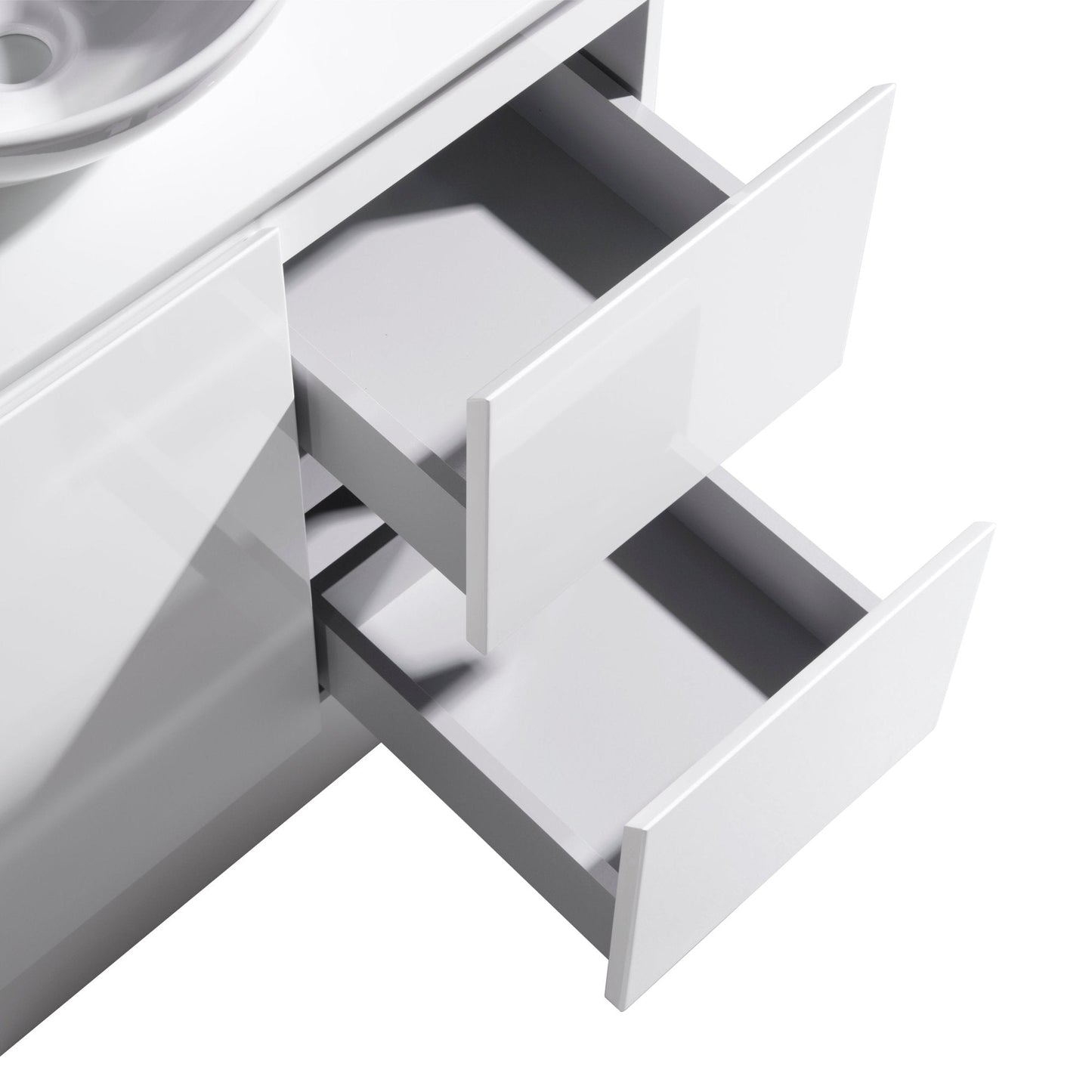 MELA - PADDY 750 Gloss White Wall Hung Vanity with Door & DrawersVanities – available at Bathroom City Perth