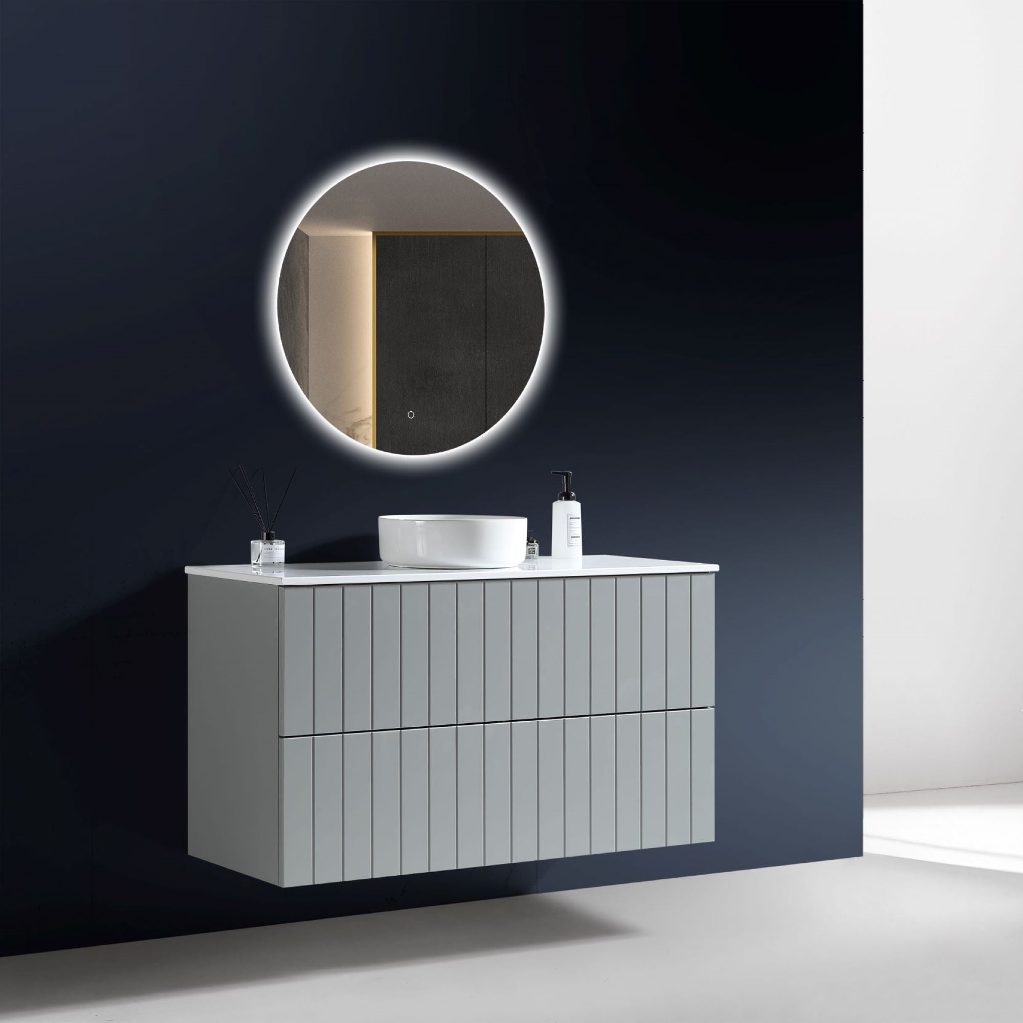 MELA - PASTEL 1200 Matt Grey Wall Hung Vanity with DrawersVanities – available at Bathroom City Perth