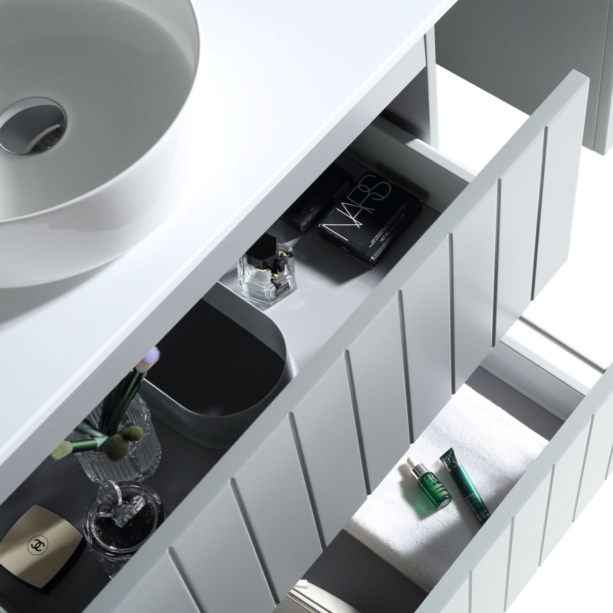 MELA - PASTEL 900 Matt Grey Wall Hung Vanity with DrawersVanities – available at Bathroom City Perth