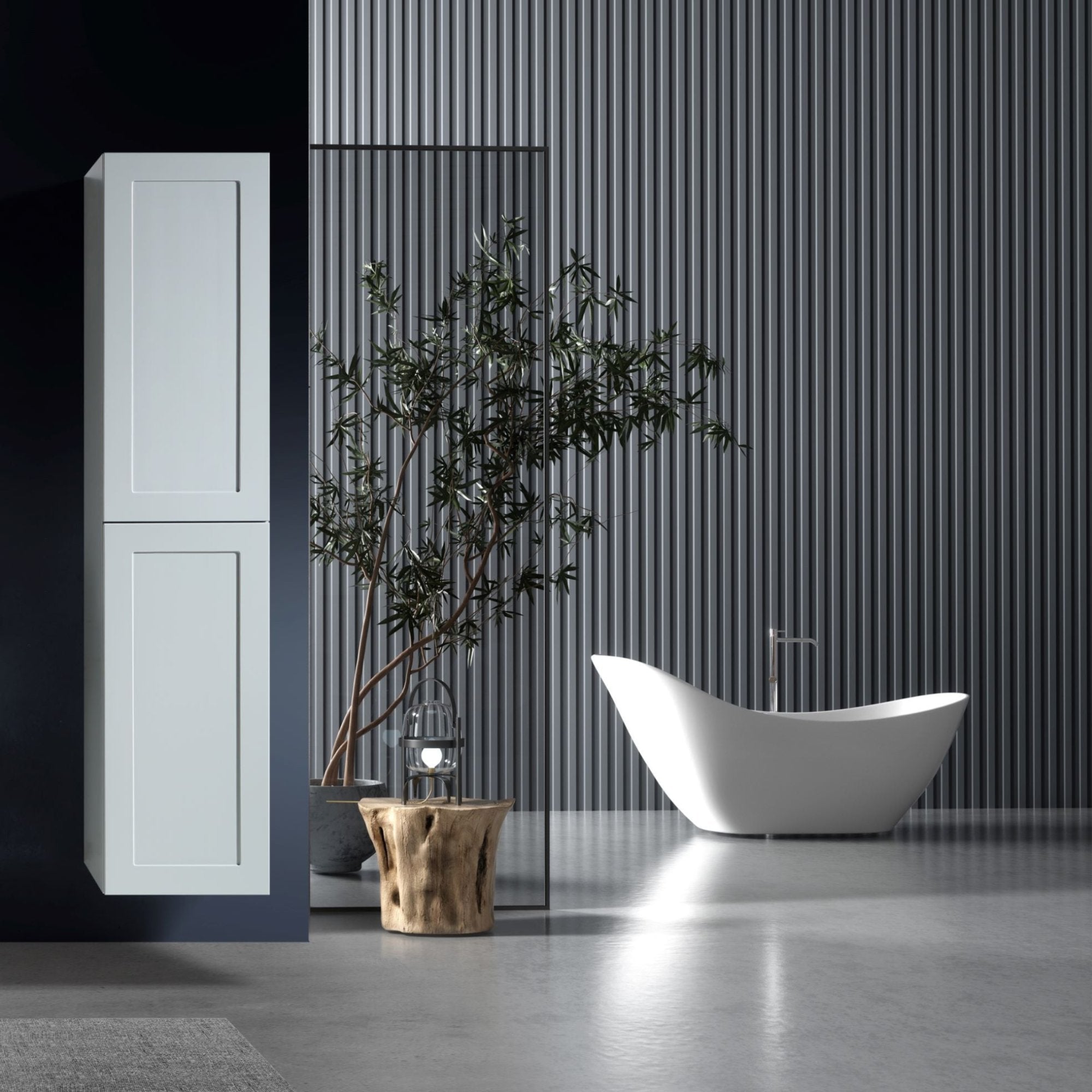 MELA - SHAKER 400 Matt Grey Wall Hung TallboyVanitiesMELABathroom City from Mela – available at Bathroom City Perth
