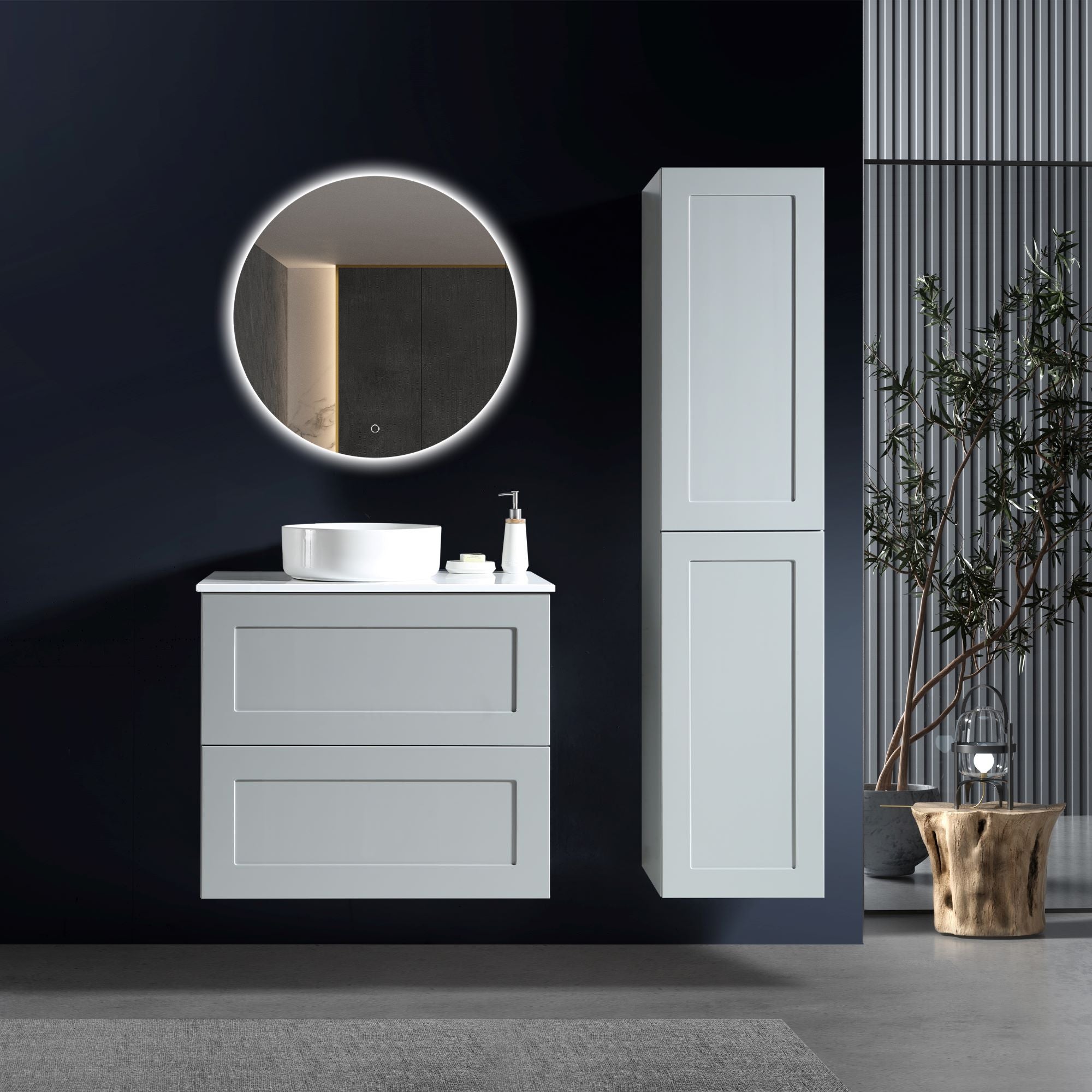 MELA - SHAKER 600 Matt Grey Wall Hung Vanity with DrawersVanities – available at Bathroom City Perth