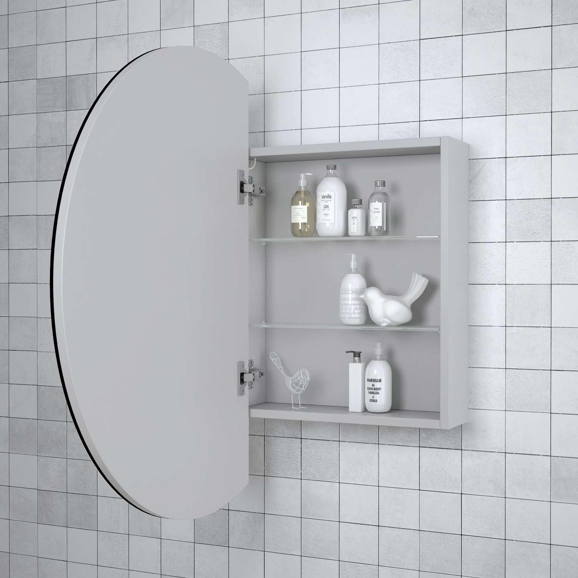 MELA - SURI 800 Round Mirror CabinetMirror – available at Bathroom City Perth
