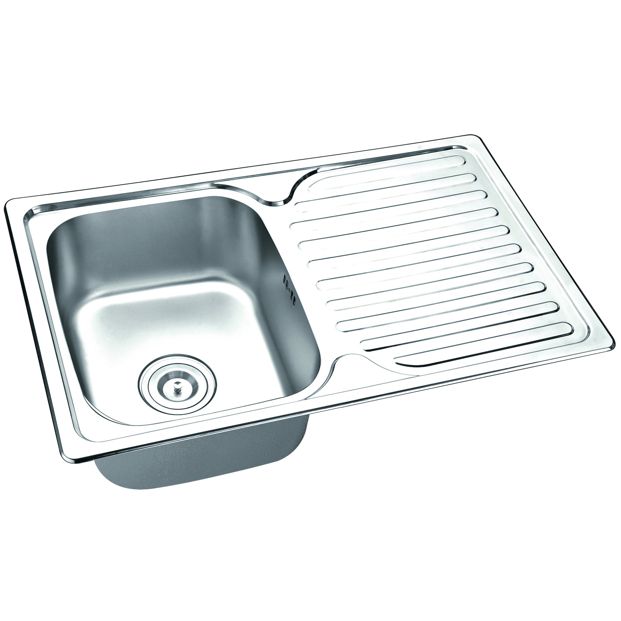 MELA - TRITON 765 Polish Stainless Steel Sink with DrainerSink – available at Bathroom City Perth