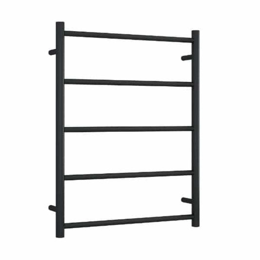 THERMORAIL - USR54B Matt Black Straight Round Ladder Towel RailHeated Towel Rails – available at Bathroom City Perth