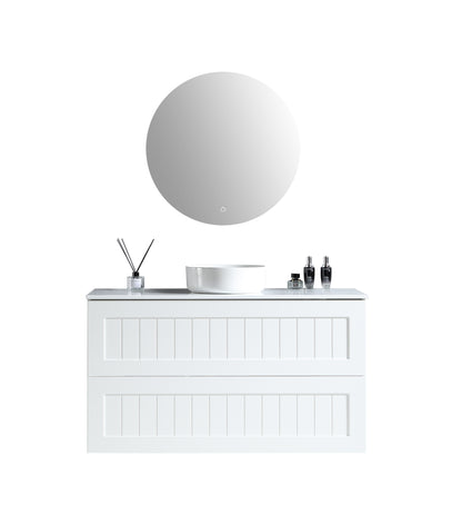 MELA - HAMPTON 1200 Matt White Wall Hung Vanity with Drawers
