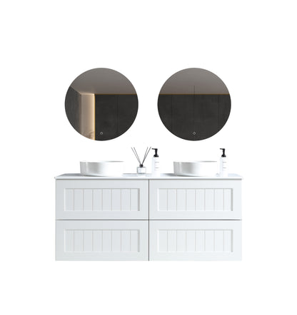 MELA - HAMPTON 1800 Matt White Wall Hung Vanity with Drawers