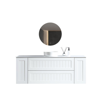 MELA - HAMPTON 1350 Matt White Wall Hung Vanity with 2 Doors & 2 Drawers