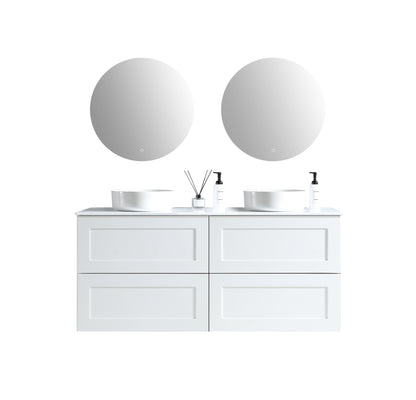 MELA - SHAKER 1500 Matt White Wall Hung Vanity with Drawers
