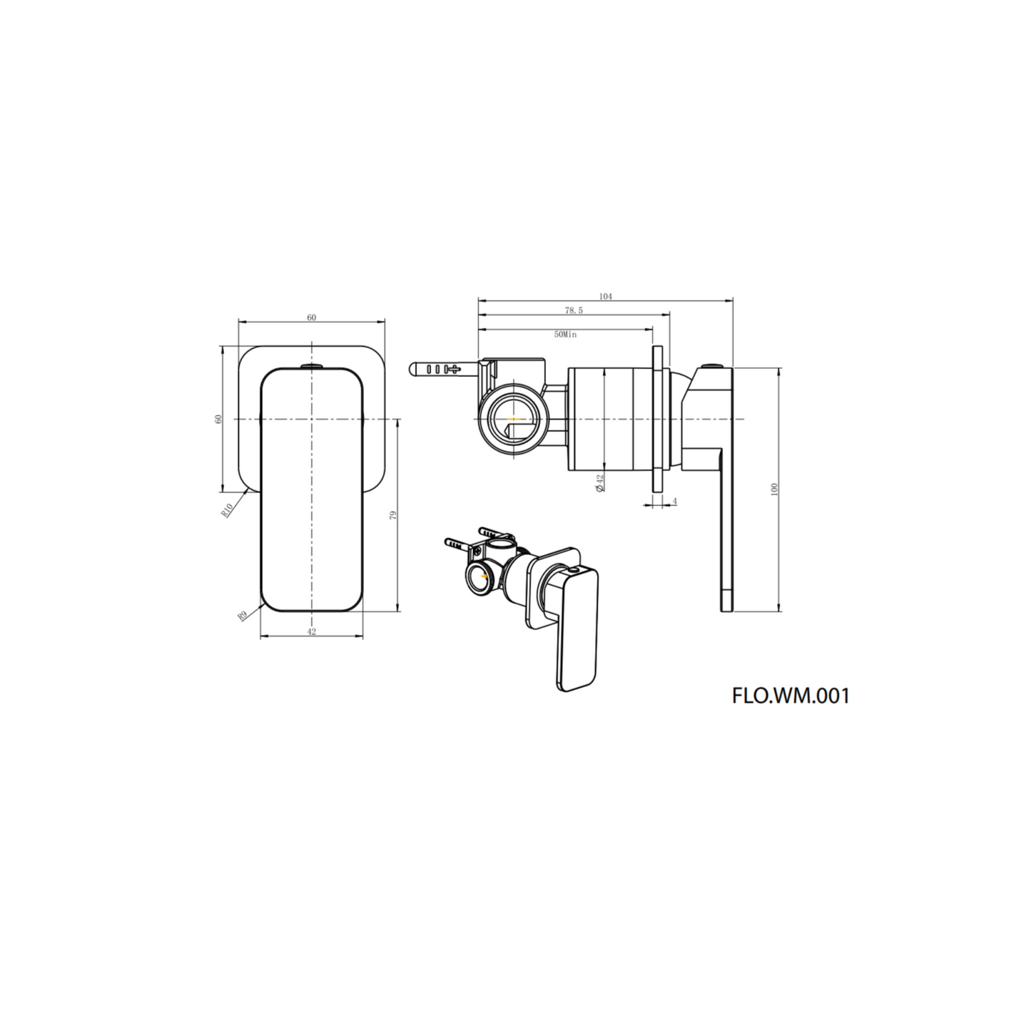 MELA - FLOVA Shower/Bath Wall Mixer Chrome