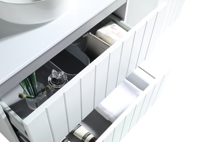 MELA - PASTEL 1800 Matt White Wall Hung Vanity with Door & 4 Drawers