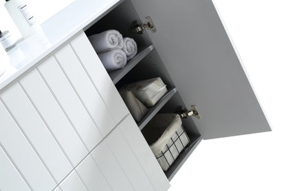 MELA - PASTEL 1500 Matt White Wall Hung Vanity with Door & 4 Drawers