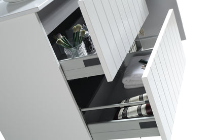 MELA - PASTEL 1800 Matt White Wall Hung Vanity with Drawers