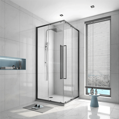 ALPINE - Square Corner Entry Black 1200x1200mm - Shower Screen - from our - Alpine - supplier–available at Bathroom City Perth