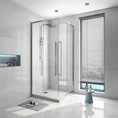 ALPINE - Square Corner Entry Silver 1200x1200mm - Shower Screen - from our - Alpine - supplier–available at Bathroom City Perth