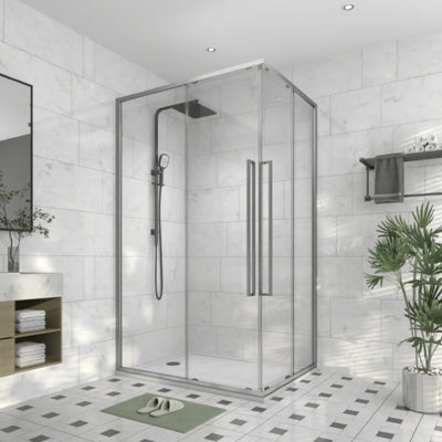 ALPINE - Square Corner Entry Silver 1200x1200mm-Shower Screen-from our-Alpine-supplier–available at Bathroom City Perth