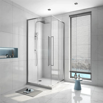 ALPINE - Square Corner Entry Silver 900x900mm-Shower Screen-from our-Alpine-supplier–available at Bathroom City Perth