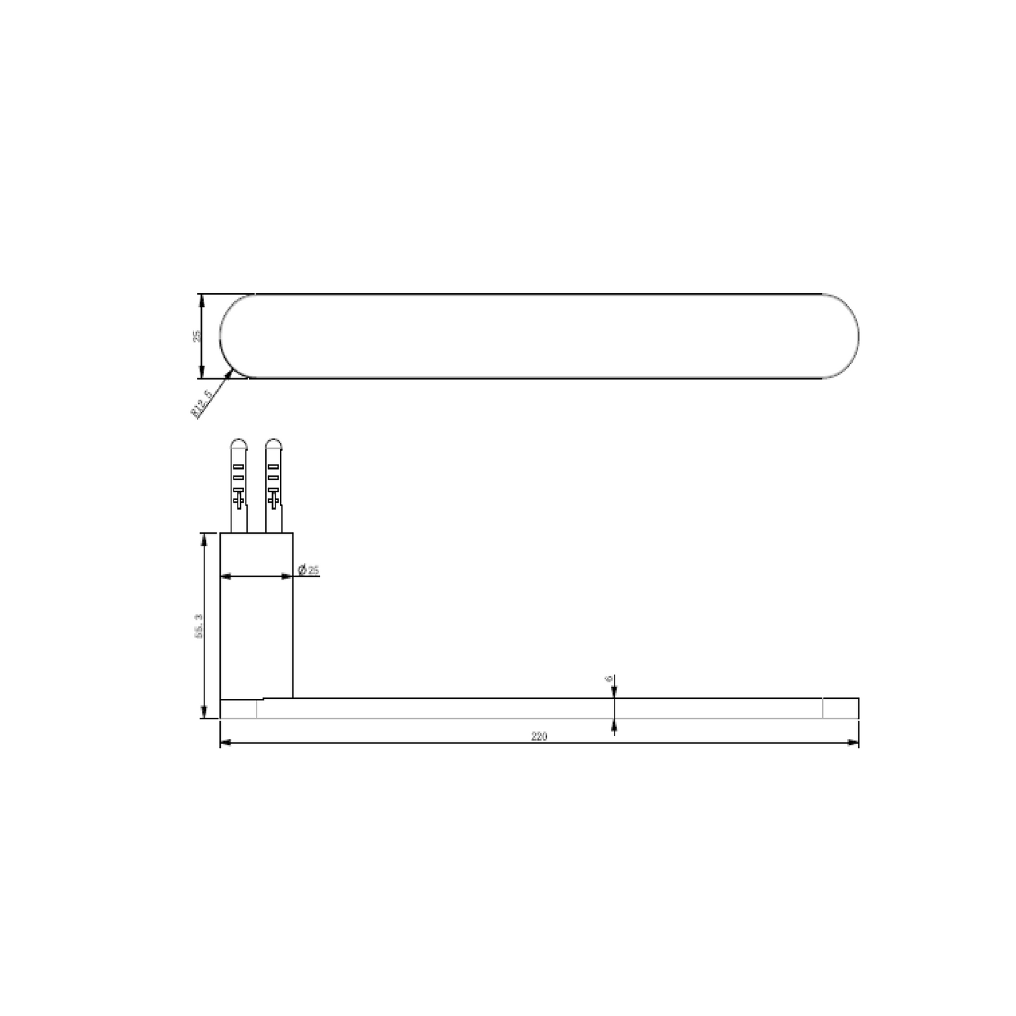 MELA - PALCO/RONDO Hand Towel Rail Brushed Nickel