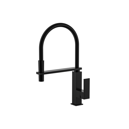MELA - CASSA Pull Out Sink Mixer Black with Black Hose
