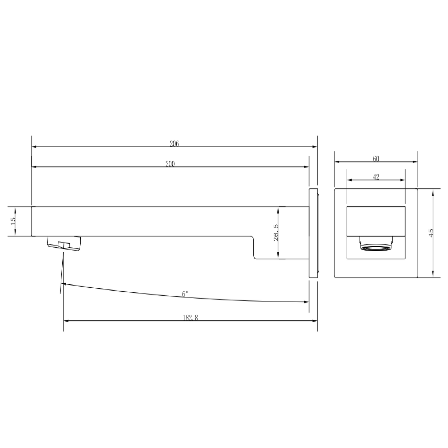 MELA - CASSA Wall Spout Chrome