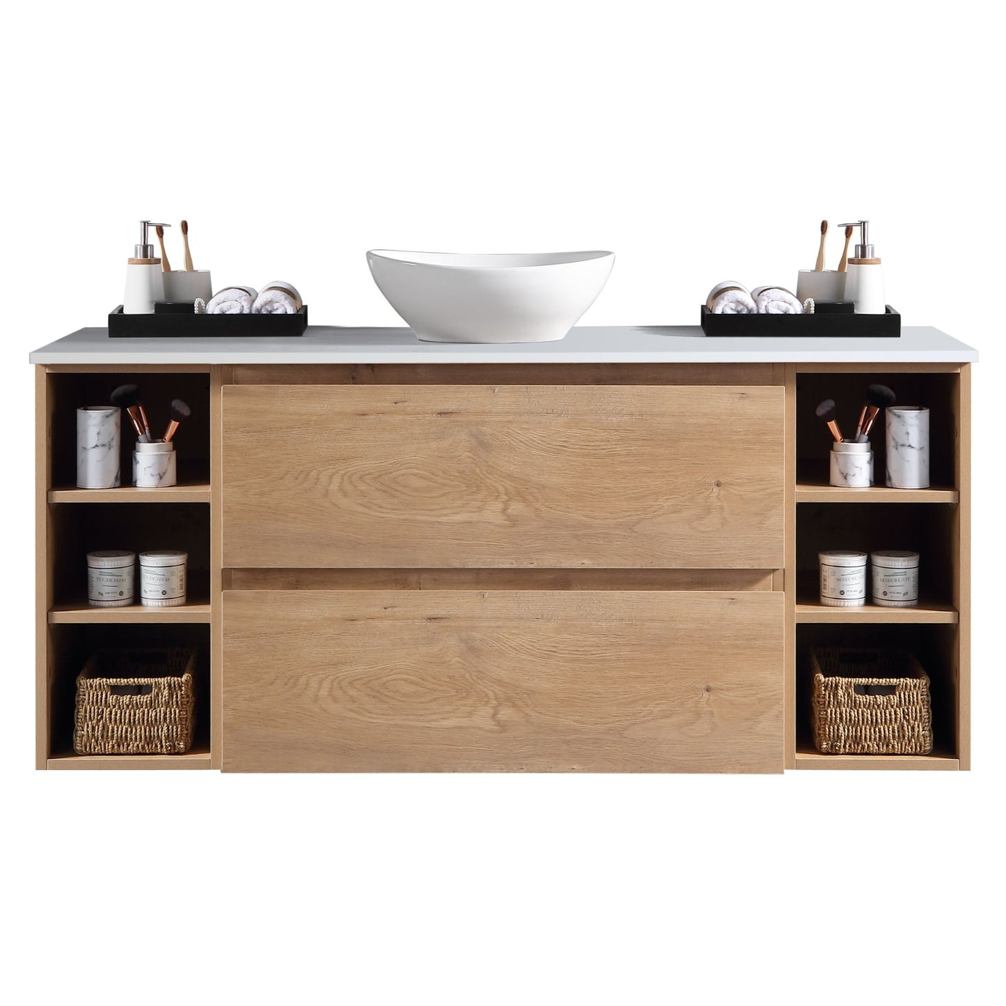MELA - CLARK 1200 Snafell Wall Hung Vanity with 2 Drawers and 2 Open Shelves