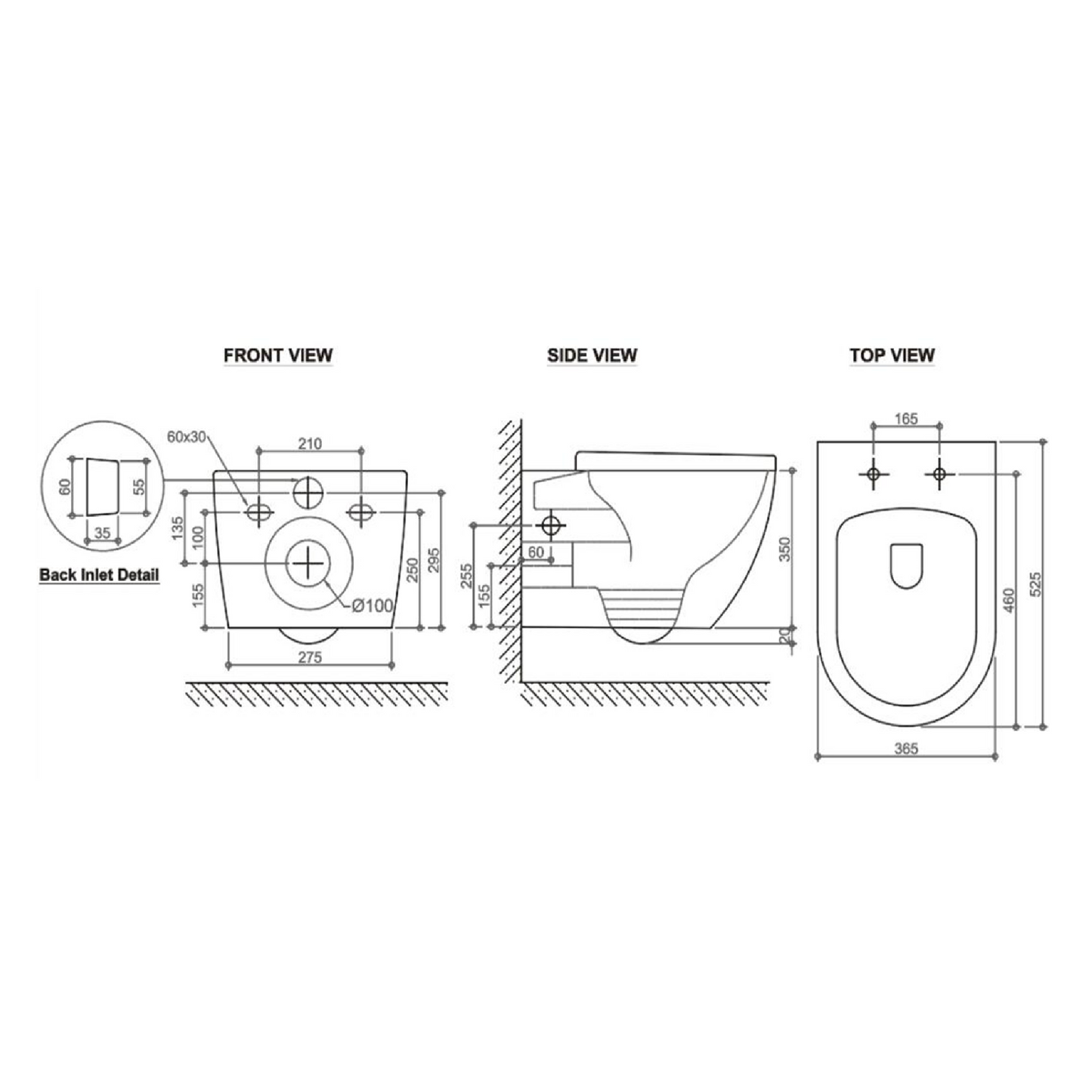 MELA - FELLI Wall Hung Rimless Toilet Suite