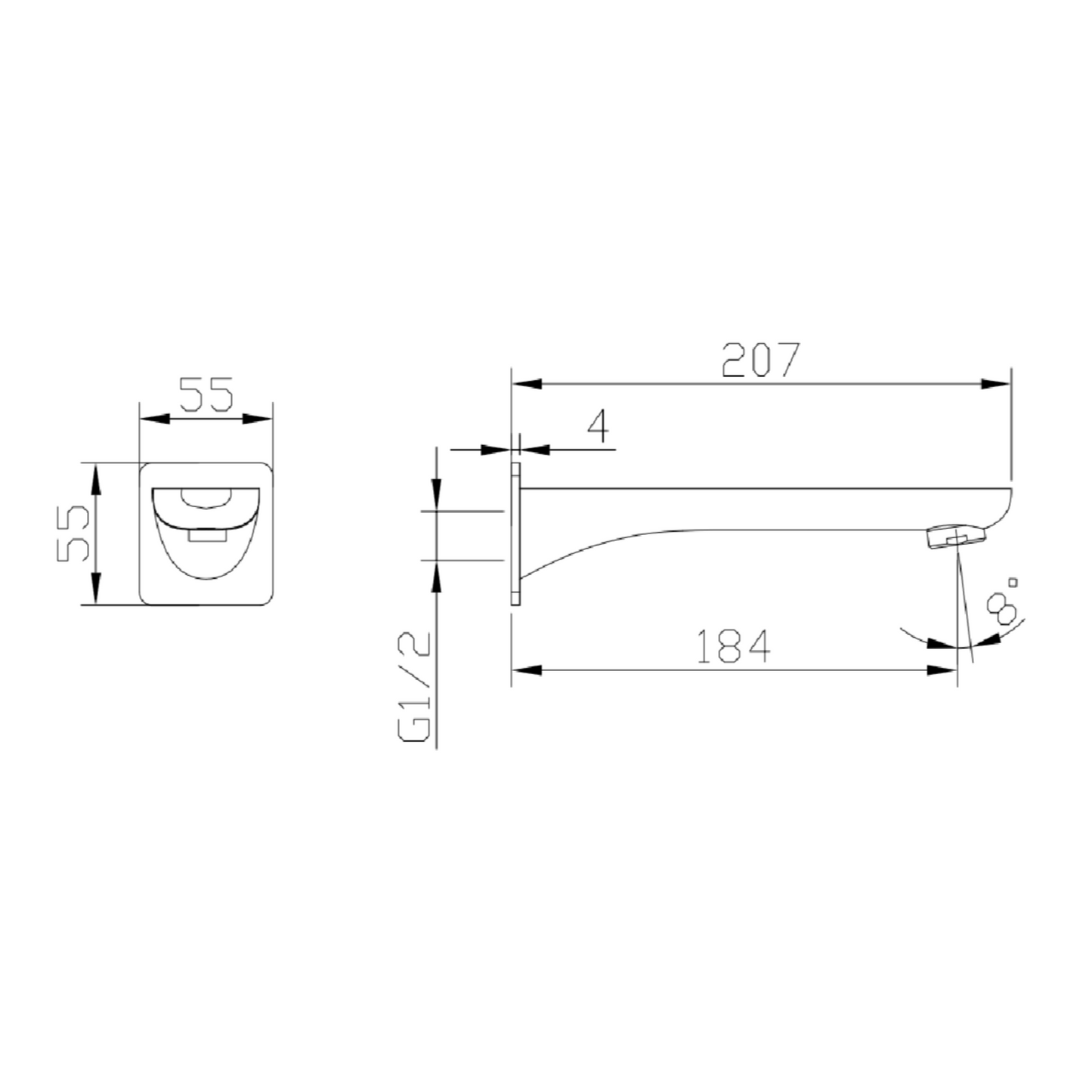 MELA - FLOVA/PALCO Wall Spout Chrome