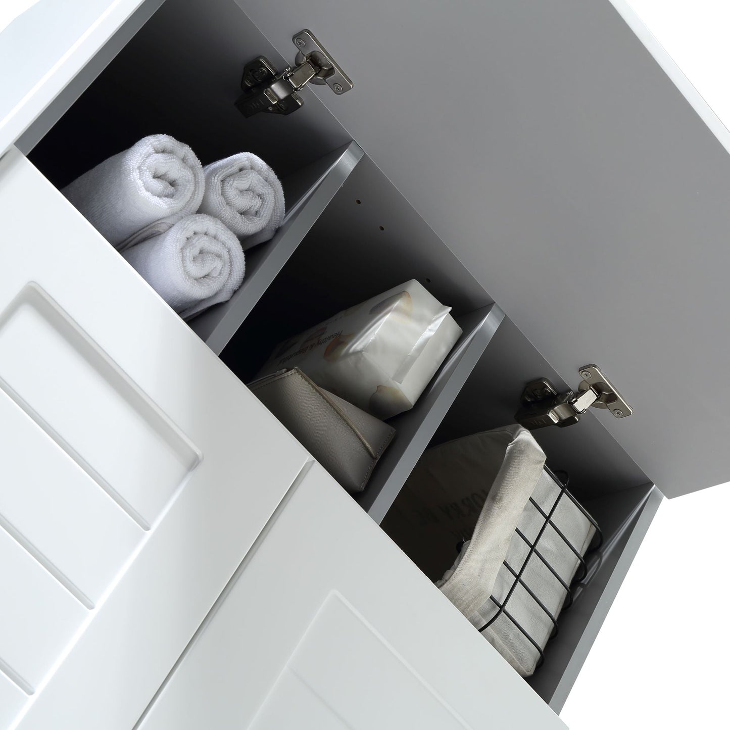 MELA - HAMPTON 1050 Matt White Wall Hung Vanity with Door & Drawers