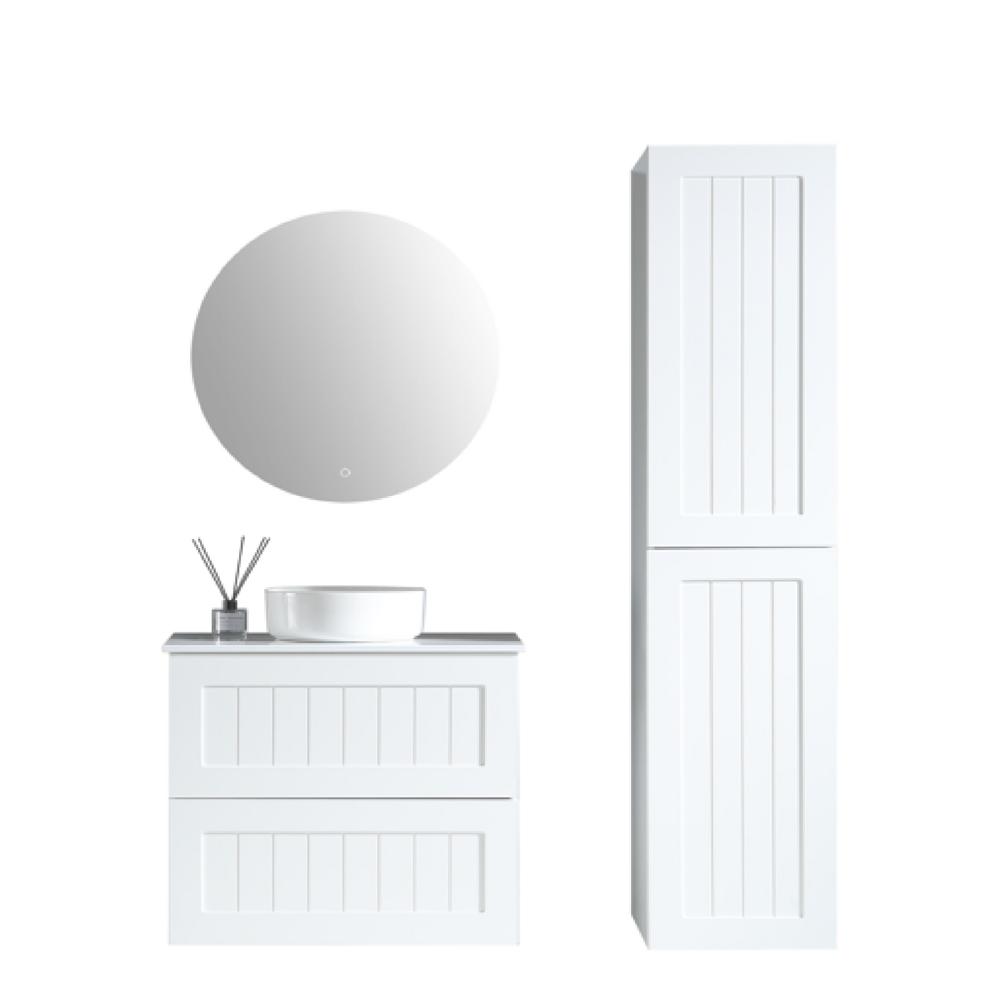 MELA - HAMPTON 900 Matt White Wall Hung Vanity with Drawers
