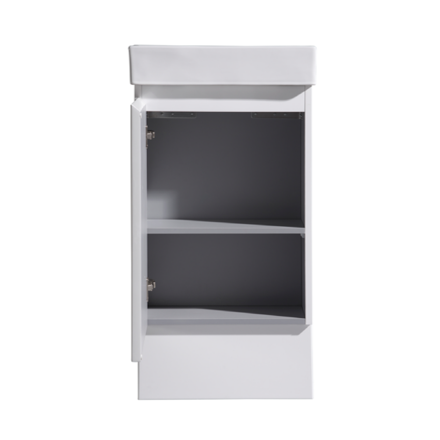 MELA - MOSES 400 Gloss White Wall Hung Powder Room Vanity with Door