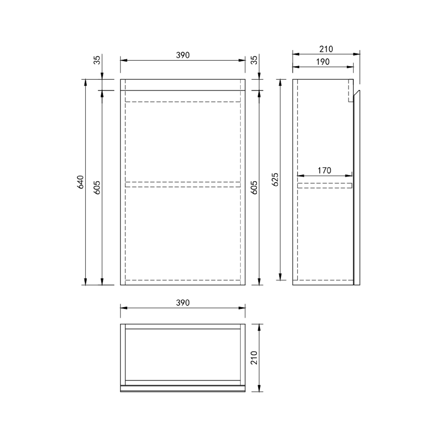 MELA - MOSES 400 Sorrento Oak Wall Hung Powder Room Vanity with Door
