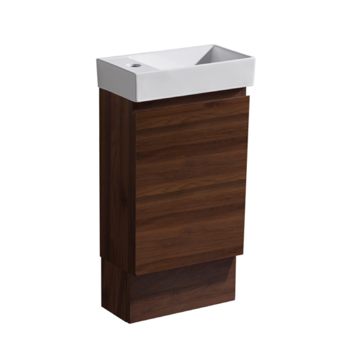 MELA - MOSES 400 Walnut Wall Hung Powder Room Vanity with Door